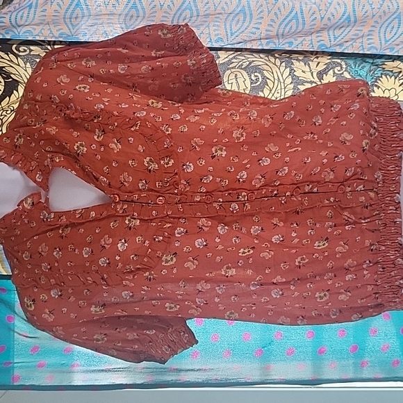 Lightweight Floral Ruffle Top - Picture 1 of 5